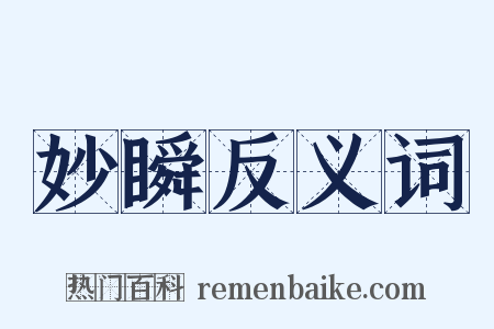 妙瞬反义词是什么意思的图片